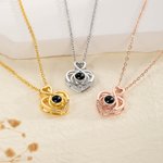 Personalizado Corazón Foto Proyección Zircon Collar Aniversario Cumpleaños Día de San Valentín Regalo para las mujeres