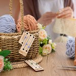 Personalized Multicolour Beaded Wooden Sewing Row Counter with Engraved Name Knitting Tool to Assist Counting Birthday Gift for Knitting Lovers