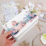 Personalized Cute Pink Fantasy Mermaid Girl Food-grade Metal Biscuit Tin Box with Initial and Name Birthday Back to School Gift for Girls