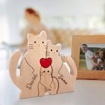 Puzzle di famiglia in legno personalizzato con 2-7 nomi incisi decorazione da scrivania regalo di compleanno e anniversario per una famiglia