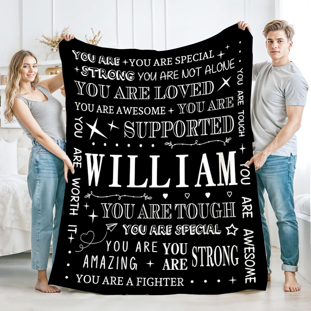 Couverture douce personnalisée avec nom Cadeau d'anniversaire pour la famille