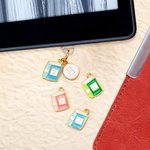 Personalized Birth Flower Ball Book Initial USB-C Lighting Port Dust Plug Charm Accessory for iPhone Laptop Tablet Birthday Gift for Friend Family