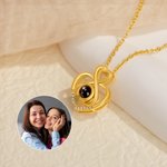 Personalizado Corazón Foto Proyección Zircon Collar Aniversario Cumpleaños Día de San Valentín Regalo para las mujeres