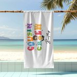 Toalla de playa personalizada con nombre Cousin Crew Cartoon Kid Character Oversized Quick Dry Beach Towel con nombre Cumpleaños Accesorios de playa Regalo para niños Niñas