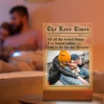 Gepersonaliseerd The Love Times Foto LED Acryl Nachtlampje met Naam en Jaar Bureau Decor Valentijnsdag Verjaardagscadeau voor echtpaar