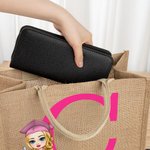 Personalized Graduation Cartoon Character Large Jute Tote Bag with Initial and Name Graduation Party Favor Birthday Gift for Women