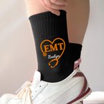 Personalisierte medizinische Symbol RN LPN 100% Baumwolle atmungsaktiv Crew Socken mit Text Geburtstag Graduierung Geschenk für Krankenschwester Arzt medizinisches Personal