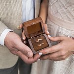 Personalized Engraved Floral Initials Walnut Ring Box with Text Valentine's Day Engagement Wedding Gift for Couple