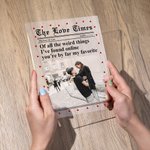 Gepersonaliseerd The Love Times Foto LED Acryl Nachtlampje met Naam en Jaar Bureau Decor Valentijnsdag Verjaardagscadeau voor echtpaar