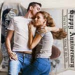 Personalized Times Poster Design Photo Soft Throw Blanket with Texts and Names Home Decor Wedding Valentine's Day Gift for Couples