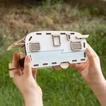 Personalisierter Campingauto Holz-Fotorahmen mit LED-Licht und 3 Fotos Geburtstag Erinnerung Geschenk für Camper