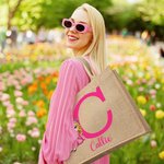 Personalized Graduation Cartoon Character Large Jute Tote Bag with Initial and Name Graduation Party Favor Birthday Gift for Women