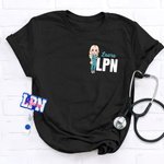 Personalised Nurse Doctor Theme Cartoon Character 100% Cotton T-Shirt with Name and Title Birthday Appreciation Gift for Medical Staffs