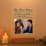 Gepersonaliseerd The Love Times Foto LED Acryl Nachtlampje met Naam en Jaar Bureau Decor Valentijnsdag Verjaardagscadeau voor echtpaar