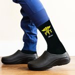 Personalisierte medizinische Symbol RN LPN 100% Baumwolle atmungsaktiv Crew Socken mit Text Geburtstag Graduierung Geschenk für Krankenschwester Arzt medizinisches Personal