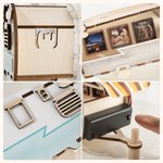 Personalisierter Campingauto Holz-Fotorahmen mit LED-Licht und 3 Fotos Geburtstag Erinnerung Geschenk für Camper