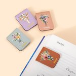 Personalised Watercolor Cross 1-5 Birth Flowers Magnetic Leather Bookmark Clip with Name Baptism Birthday Gift for Bible Reader Book Lover Christian