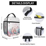 Bolsa de almuerzo personalizada con nombre, rosa, fantasía, sirena, iniciales, impermeable, aislante, portátil, para la vuelta al cole, trabajo, picnic, regalo para niños, familia