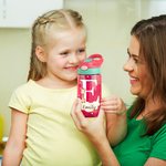 Personalised Adorable Forest Animal 475ml Kid Water Bottle with Name and Silicone Straw Birthday Back to School Gift for Boys Girls