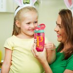 Borraccia da 475ml personalizzata con iniziale e personaggio in stile cartone animato con cannuccia regalo di inizio scuola per bambini