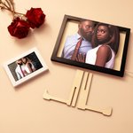 Personalized 3D Cartoon Portrait Wooden Photo Frame with LED Light and Stand Valentine's Day Anniversary Gift for Couple