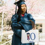 Personalized Graduation Cartoon Character Canvas Tote Bag with Initial Name and Leather Handle Graduation Birthday Gift for Women Girls