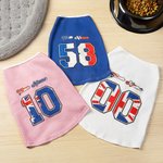 Personalised National Flag Element 100% Cotton Dog Shirt Waistcoat with Name and Number Game Day Costume Birthday Party Gift for Pet Lovers
