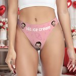 Personalisierte Atmungsaktive Unterwäsche Eiscreme Tanga Lollipop Boxershorts mit Porträt Valentinstag Jahrestag Geschenk für Paare Herren Damen