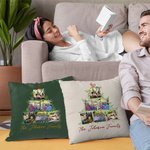 Personalised 6 Photos Christmas Tree Pillow Cover with Texts Home Decor Birthday Gift for Family