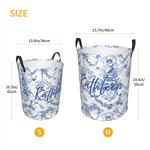 Personalized Retro French Countryside Style Initial Monogram Laundry Storage Basket with Handle Birthday Bridesmaid Gift for Women