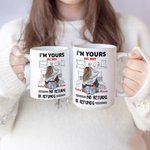 Personalised Cozy Bed I'm Yours No Returns or Refunds Couple Hug Ceramic Mug with Names Valentine's Day Anniversary Gift for Him Her