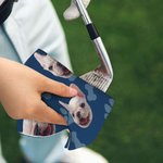Personalized Multi-colour Waffle Quick Dry Tri-Fold Pet Photo Golf Towel with Carabiner Portable Golf Accessory Sport Gift for Golfer Pet Lover