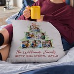Personalised 6 Photos Christmas Tree Pillow Cover with Texts Home Decor Birthday Gift for Family