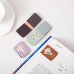 Personalised Watercolor Cross 1-5 Birth Flowers Magnetic Leather Bookmark Clip with Name Baptism Birthday Gift for Bible Reader Book Lover Christian