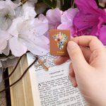 Personalised Watercolor Cross 1-5 Birth Flowers Magnetic Leather Bookmark Clip with Name Baptism Birthday Gift for Bible Reader Book Lover Christian