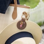 Personalizado de dibujos animados jugador de golf de nacimiento de flores magnético portátil de cuero sombrero clip con nombre de viaje Accesorios de regalo de cumpleaños para las mujeres niñas