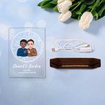 Personalisierte Hände mit Liebe Paar LED-Nachtlicht mit hölzernen Basis Home Decor Valentinstag Geschenk für Paare