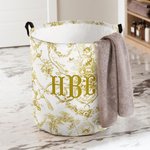 Personalized Retro French Countryside Style Initial Monogram Laundry Storage Basket with Handle Birthday Bridesmaid Gift for Women
