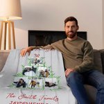 Personalisierte Faux Weihnachtsbaum 6 Fotos Collage Soft Throw Decke mit Texten Multicolor Home Decor Urlaub Geburtstag Geschenk für Familie