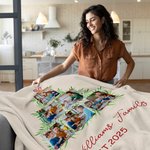 Personalisierte Faux Weihnachtsbaum 6 Fotos Collage Soft Throw Decke mit Texten Multicolor Home Decor Urlaub Geburtstag Geschenk für Familie