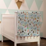 Personalized Holy Saints of Heaven Cartoon Soft Throw Blanket with Name Religion Home Decor Easter Baptism Prayer Gift for Kids Catholics