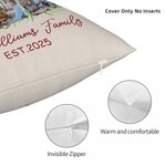 Personalised 6 Photos Christmas Tree Pillow Cover with Texts Home Decor Birthday Gift for Family