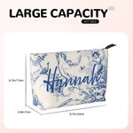 Personalized Retro Luxurious French Countryside Corduroy Makeup Bag with Initial Monogram Birthday Bridesmaid Gift for Women