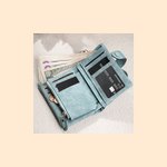 Personalized Watercolor Cross Birth Flower Name PU Leather Wallet with Card Slots and Wrist Strap Easter Religious Birthday Gift for Women Christian