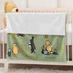 Personalized Classic Winnie the Pooh and Friends Soft Throw Blanket with Initial Name Nusery Decor Birthday Baby Shower Gift for Kids Newborns