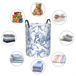 Personalized Retro French Countryside Style Initial Monogram Laundry Storage Basket with Handle Birthday Bridesmaid Gift for Women