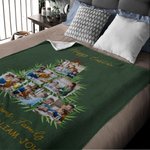 Personalisierte Faux Weihnachtsbaum 6 Fotos Collage Soft Throw Decke mit Texten Multicolor Home Decor Urlaub Geburtstag Geschenk für Familie