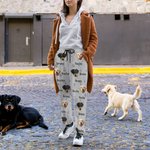 Personalised 1-5 Pet Portrait Photos Paw Print Women's Sports Sweatpants with Names Birthday Gift for Cat Dog Pet Owner