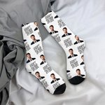 Calcetines personalizados transpirables Best Boss Ever Face Photo Adult Crew Socks Thank You Retirement Gift for Boss