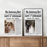 Personalizado El Aniversario Poste Foto Sin Marco o Enmarcado Pintura con Nombres y Fecha Decoración del Hogar Boda San Valentín Regalo para Pareja